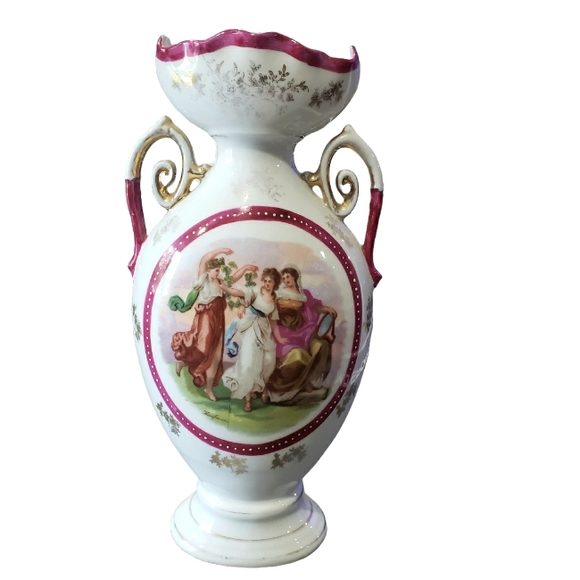 1910's Signed Gilt Royal Austria Double Handled Vase Greco Roman Classical Urn - Picture 1 of 10
